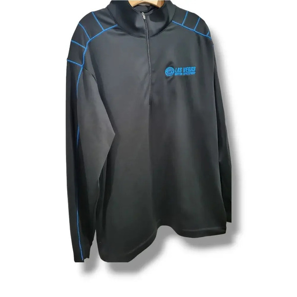 Las Vegas Nevada Motor Raceway Nike Golf Dri-fit men's half zip black Jacket - Picture 4 of 10